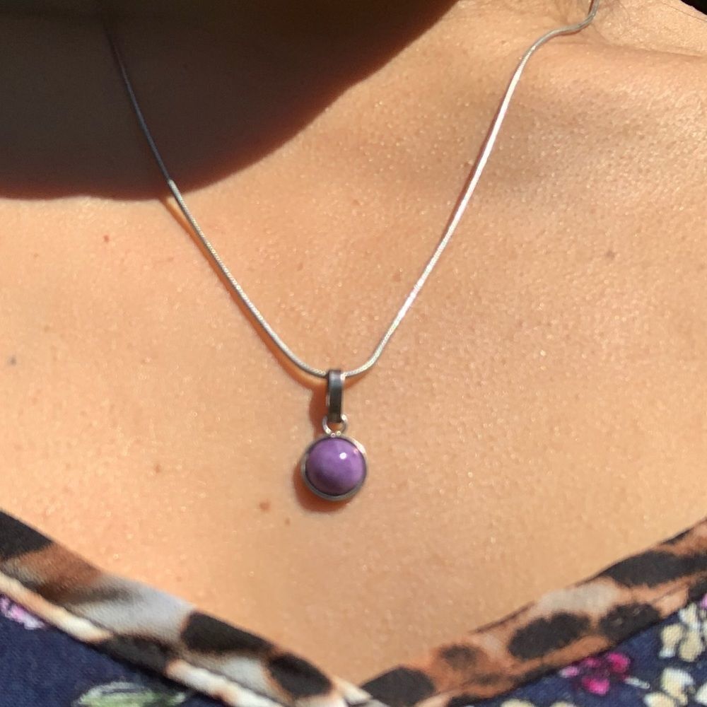 Peruvian 🇵🇪 silver 951 cute purple small pendant